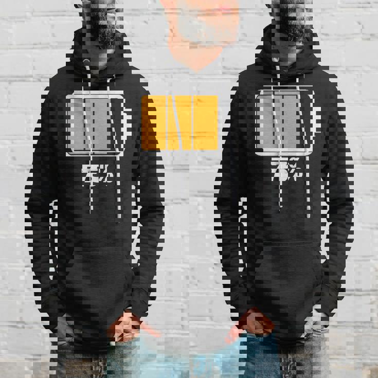 バッテリー75残り75バッテリーフルtシャツバッテリー低 パーカー 彼への贈り物