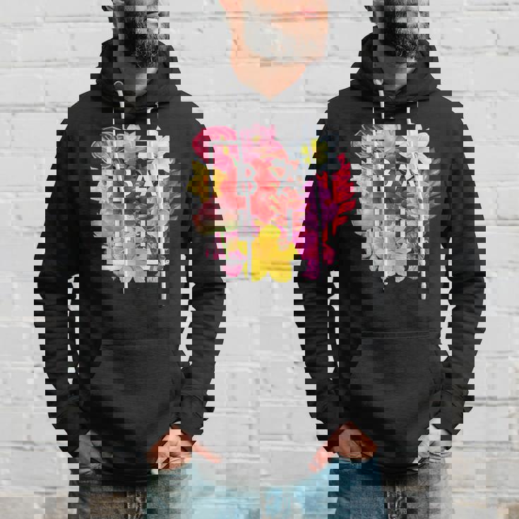 バリの花 ワードアート バリ島インドネシア土産 パーカー 彼への贈り物