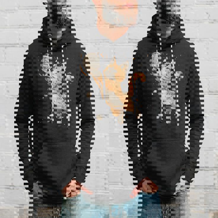 バレーボール選手のかわいいバレーボール猫。 パーカー 彼への贈り物