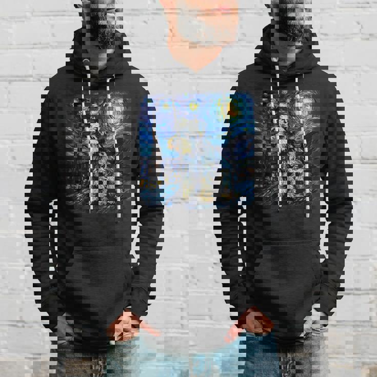 バン・ゴッホ 星月夜ミニチュア・シュナウザー パーカー 彼への贈り物