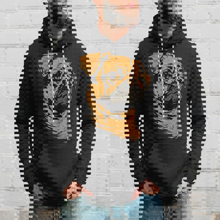 パグ 犬 デザイン ベージュ 犬 ラブ カーリン かわいい パグ パーカー 彼への贈り物