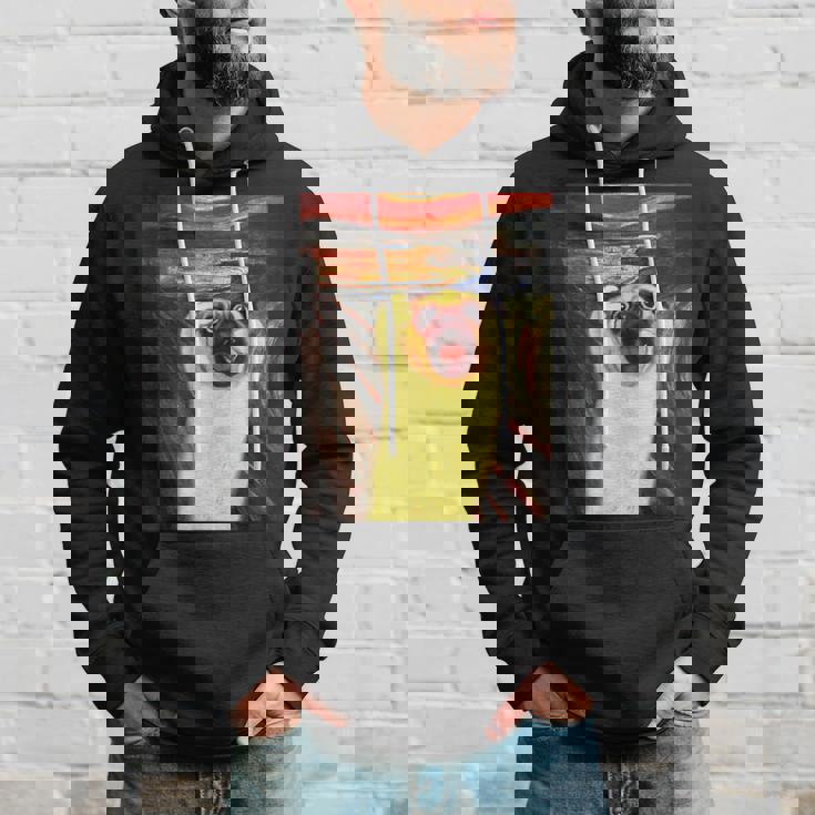 パグ 面白いtシャツ 犬 ムンクの叫び かわいい メンズ 子供 おもしろ 服 グッズ ネタ わんこ イヌ パーカー 彼への贈り物