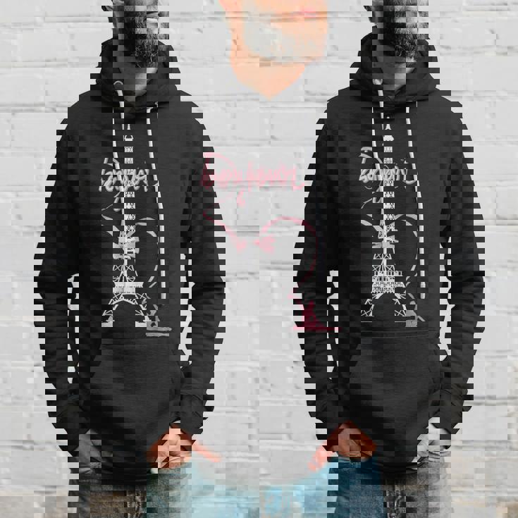 パリフランス エッフェル塔 ボンジュール 体操リボンとリボン パーカー 彼への贈り物