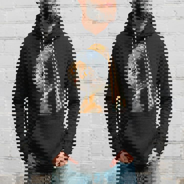 パールイヤリング付き猫 フェルメール パーカー 彼への贈り物