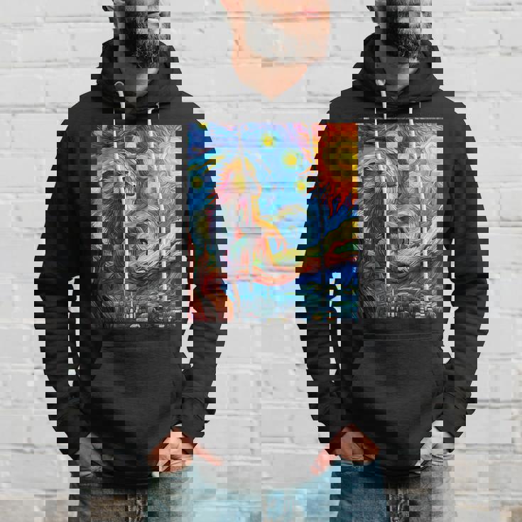 ヒヒ猿 星月夜 絵画 パーカー 彼への贈り物