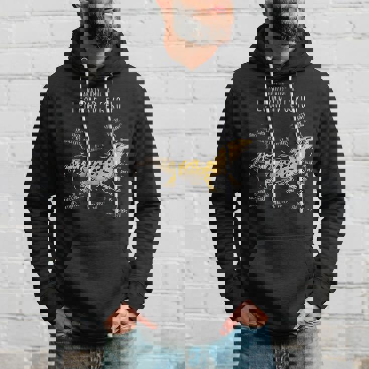 ヒョウゲッコの解剖学、面白いペット爬虫類トカゲ好き。 パーカー 彼への贈り物