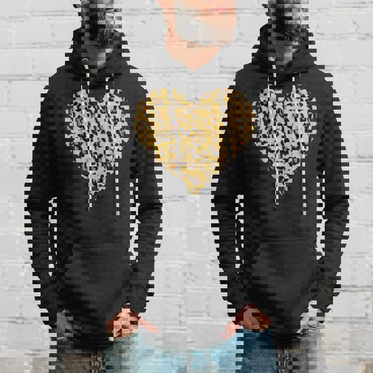 ヒョウ柄ハートデザイン ヒョウ柄 パーカー 彼への贈り物