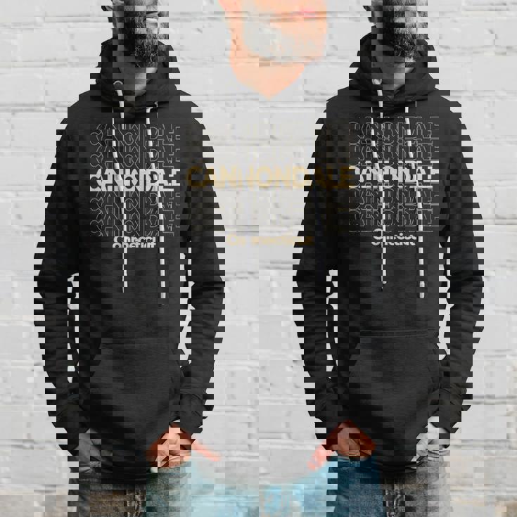 ビンテージキャノンデール、コネチカット州繰り返しテキスト パーカー 彼への贈り物