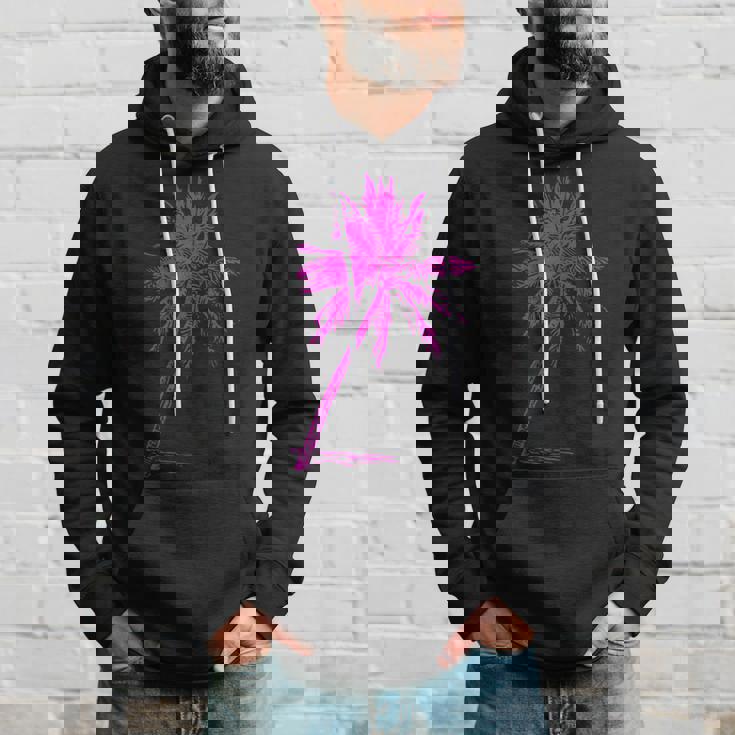 ピンクパームビーチウェア サーフィンレトロ パームツリー パーカー 彼への贈り物