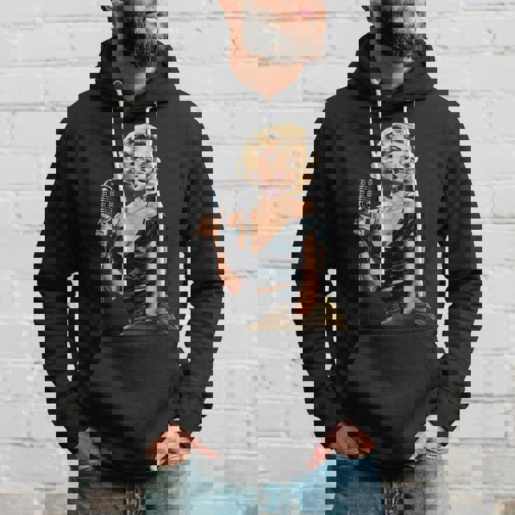 ピンナップガール ビンテージマイク 歌う オールドスクール パーカー 彼への贈り物