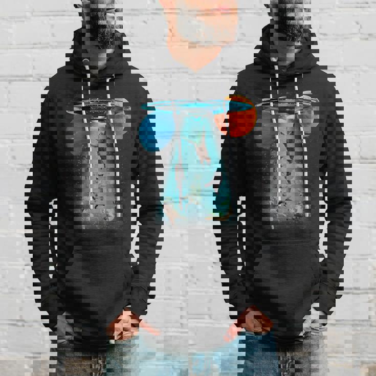 ファニースペースキャット Ufo 宇宙人 空飛ぶ猫 ギャラクシープラネット グラフィック パーカー 彼への贈り物