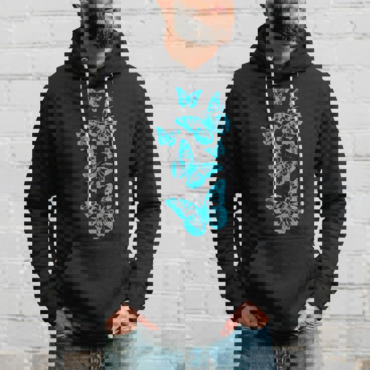 ファンタジー エレガント 蝶 ブルー ブラック シェイプ マニア パーカー 彼への贈り物