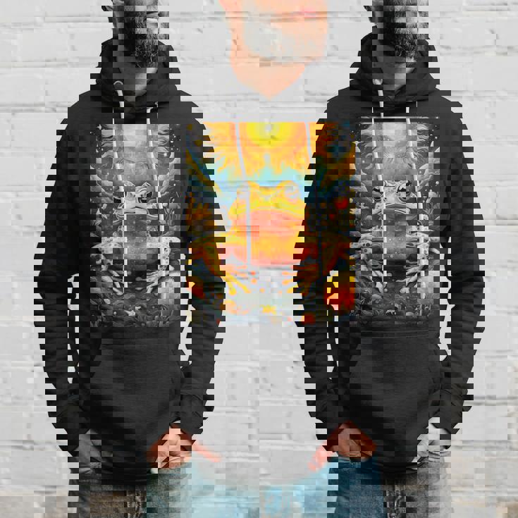 ファンタジー キュート イエロー カエルの太陽 パーカー 彼への贈り物