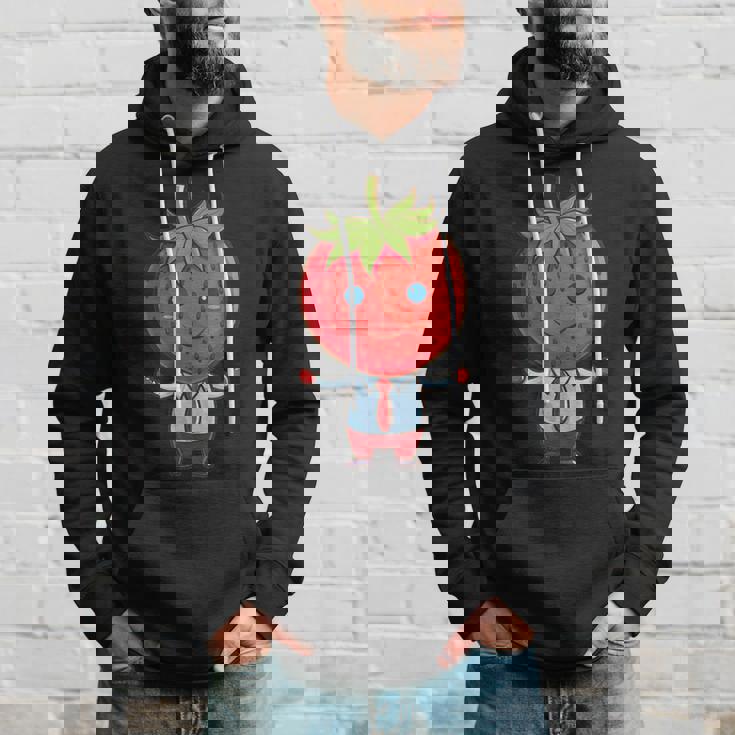 フルーツやネクタイ好きのための従業員ストロベリーアウトフィット パーカー 彼への贈り物