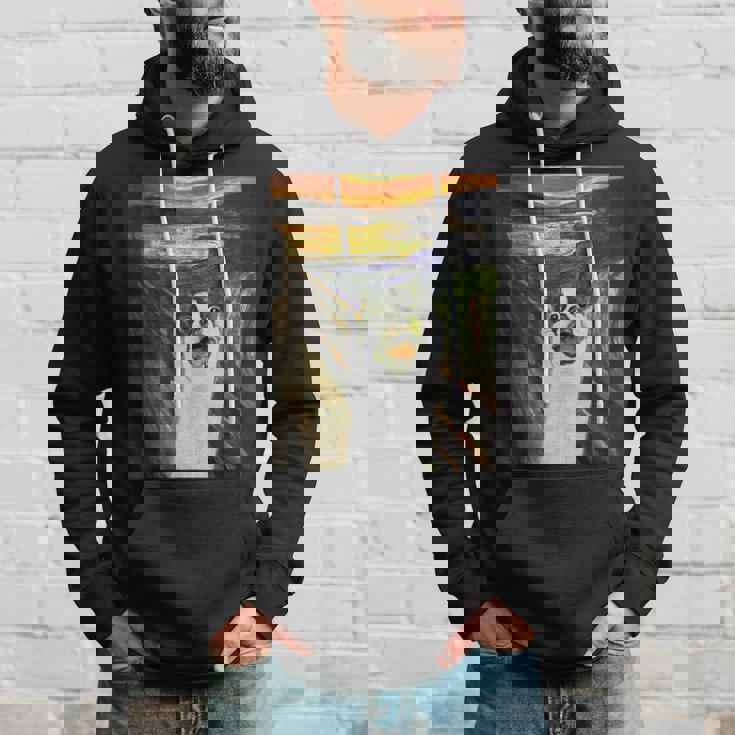 フレンチブルドッグ 面白いtシャツ 犬 ムンクの叫び かわいい メンズ 子供 おもしろ 服 ネタ わんこ パーカー 彼への贈り物