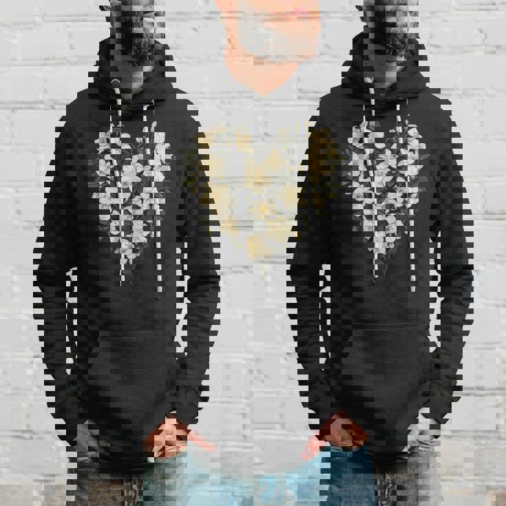 フローラル ジャスミン フラワーガール ハート バレンタインデー 植物 ママ パーカー 彼への贈り物