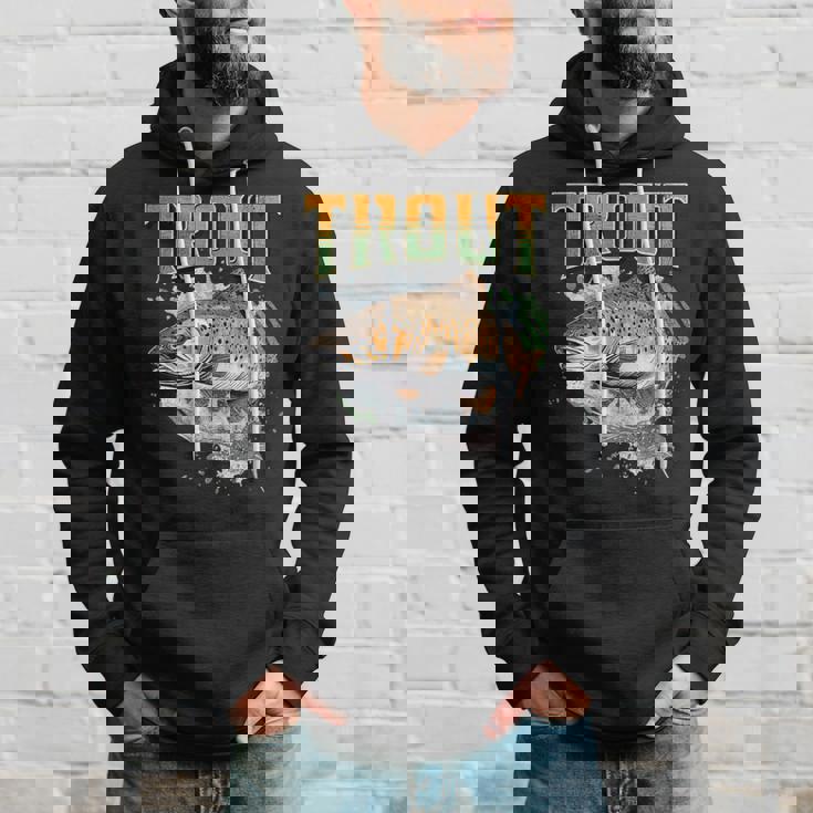 ブラウントラウト 釣り アウトドア 自然愛好家 淡水魚 パーカー 彼への贈り物