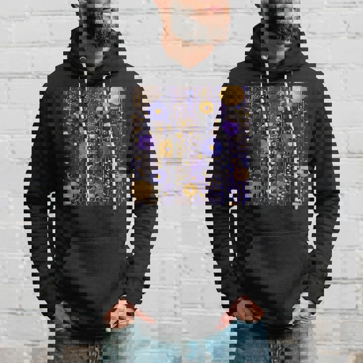 ブルーとゴールド フラワーガーデン アフタークリムト パーカー 彼への贈り物