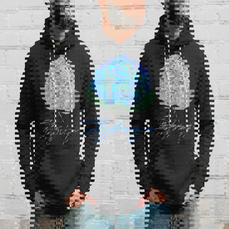 ブルーパープルアジサイフラワーレトロガーデナーアート パーカー 彼への贈り物