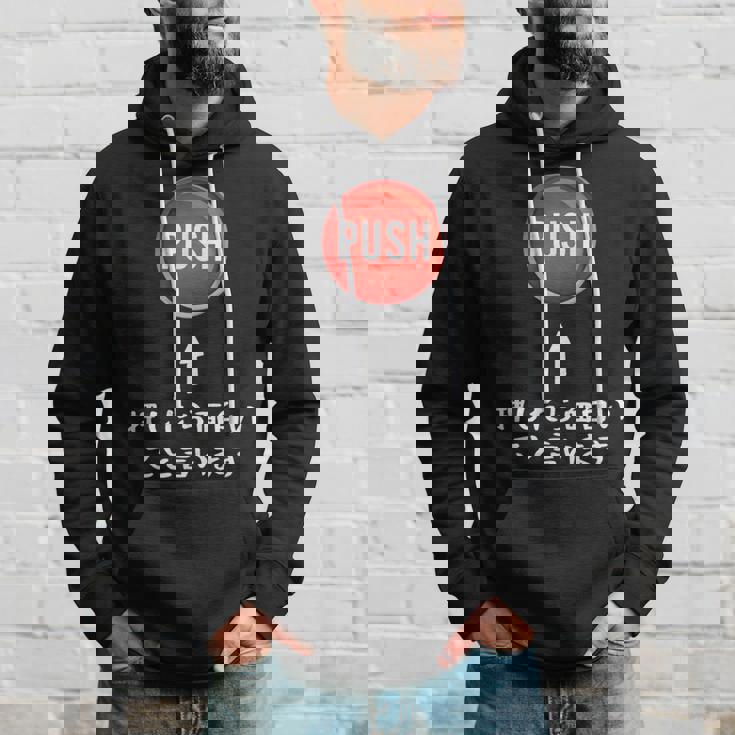 プッシュ 押したら面白いこと言います ジョーク おやじギャグ ギャグ おもしろ パーカー 彼への贈り物