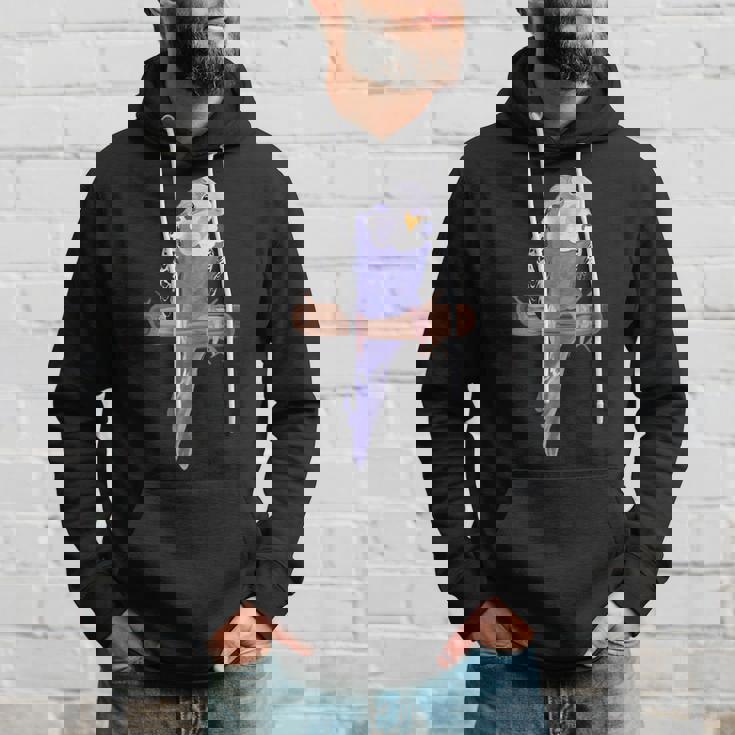 ホワイトパープルセキセイインコエキゾチックペットアニマルモチーフ鳥 パーカー 彼への贈り物