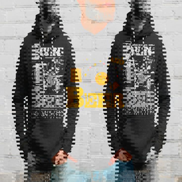 ボウリングビール だからここにいるボウラー パーカー 彼への贈り物