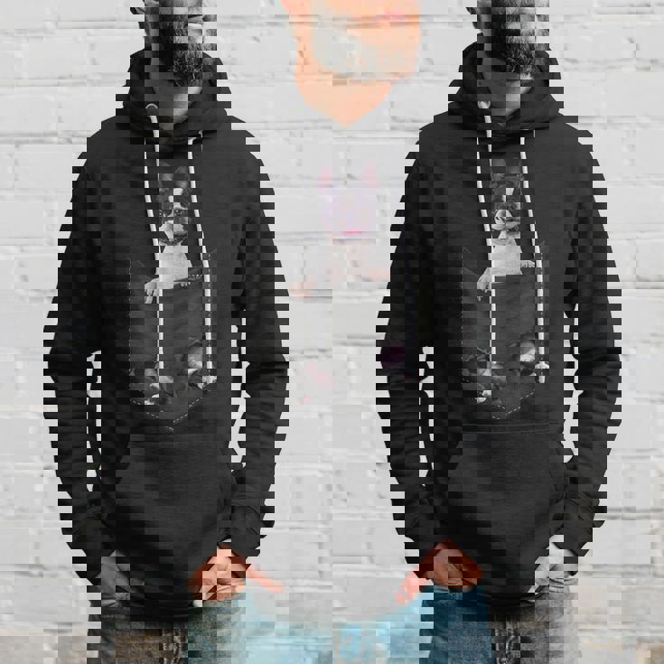 ボストンテリア愛好家のためのポケットに入った面白いボストンテリア パーカー 彼への贈り物