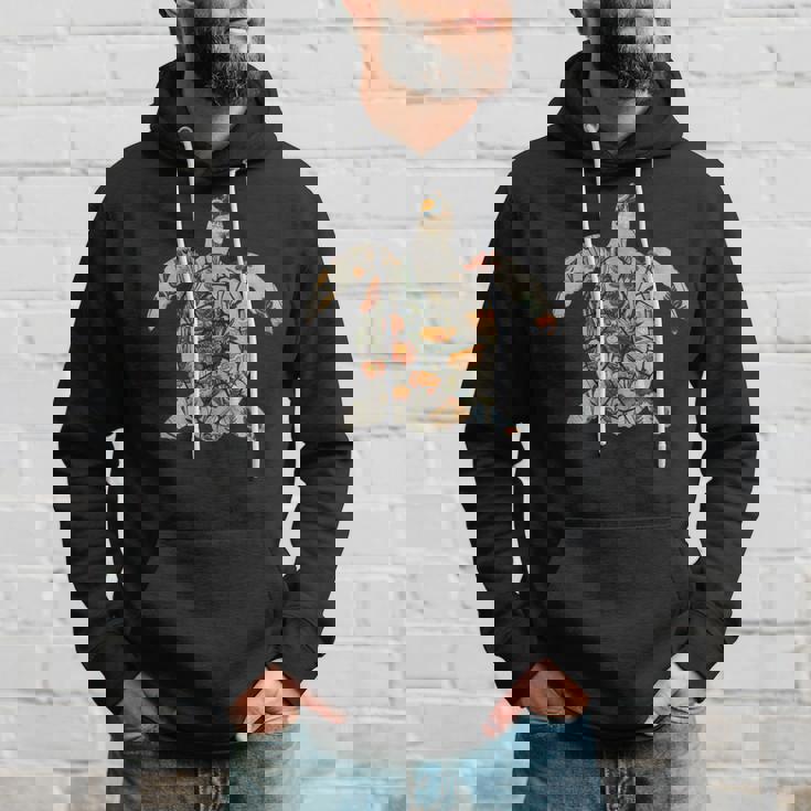 ボタニカル・シルエット・マッシュルーム オーシャニック・コタジェコア ウミガメ パーカー 彼への贈り物