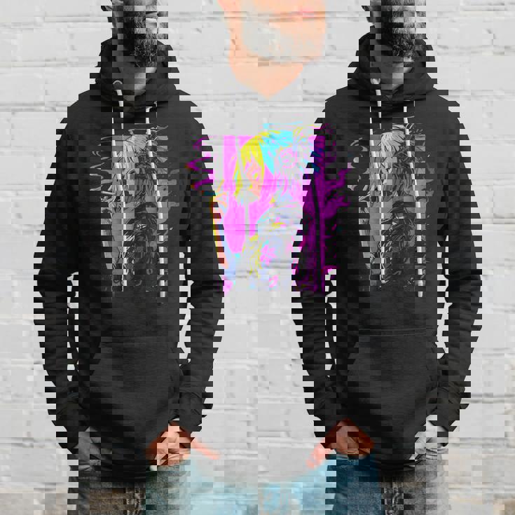 ボヘミアン・ガール、スモーキング・ガールのサイバーパンク・イラストレーション パーカー 彼への贈り物