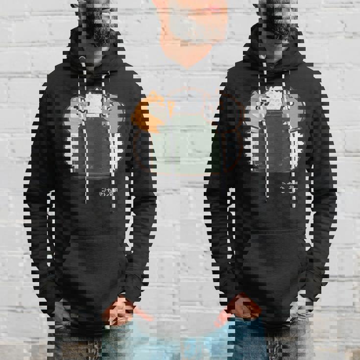 ボンレス犬とボンレス猫 おにぎり ダークカラー パーカー 彼への贈り物