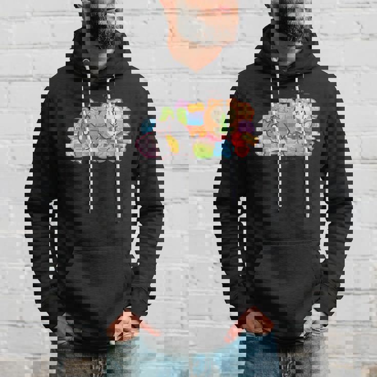 ボンレス犬とボンレス猫 カラフルスナック パーカー 彼への贈り物