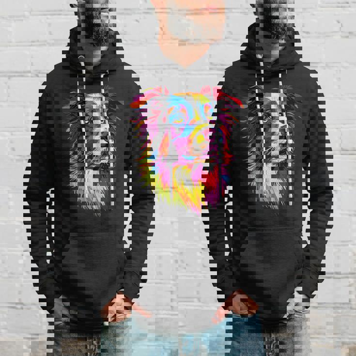 ボーダーコリー ポップアート レインボーカラー カラフル ボーダーコリー パーカー 彼への贈り物