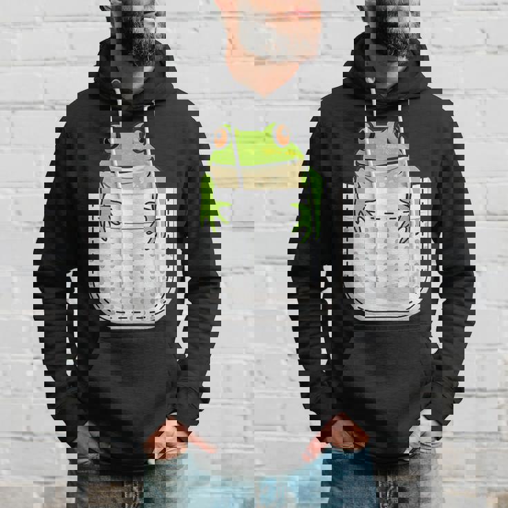 ポケットに入ったカエルのシャツ 面白いカエルのtシャツ カエルの恋人 パーカー 彼への贈り物