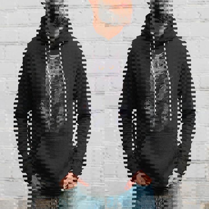 ポケットの中の猫ポケットキャット猫好き ねこ好き ネコ好きニャー猫 猫の飼い主 心電図 おもしろ 可愛い ねこ ネコ 猫 パーカー 彼への贈り物