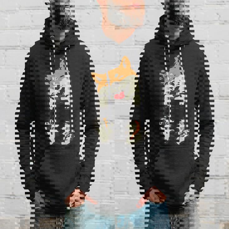 ポケット柴犬 足 かわいい犬 秋田犬愛好家 ギフト パーカー 彼への贈り物