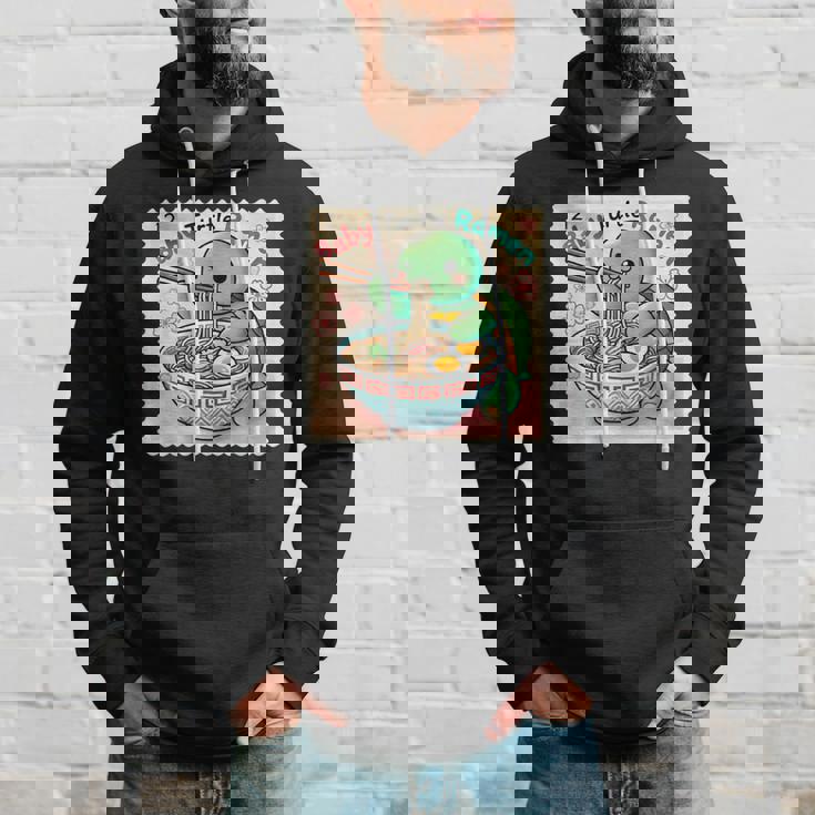 ポップ 和 アート 切手 かわいい 赤ちゃん 亀 ラーメン パーカー 彼への贈り物