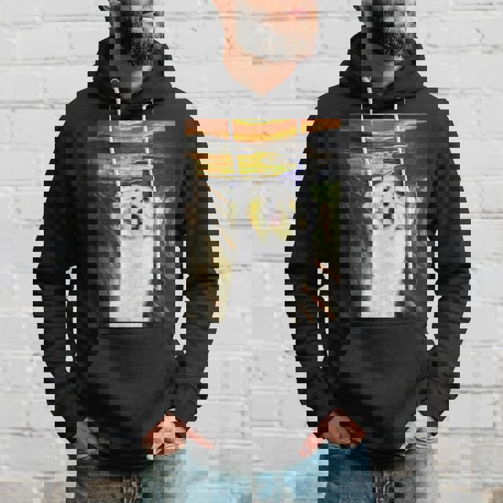 マルチーズ 面白いtシャツ 犬 ムンクの叫び かわいい メンズ 子供 おもしろ 服 グッズ ネタ わんこ パーカー 彼への贈り物