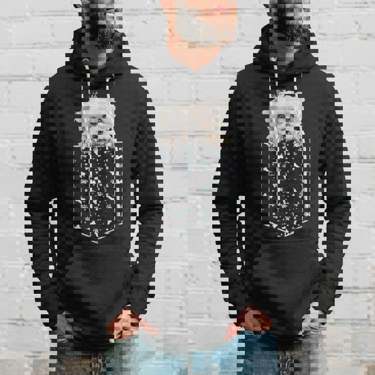 マルチーズ犬ポケット子犬の顔ペット愛好家 パーカー 彼への贈り物