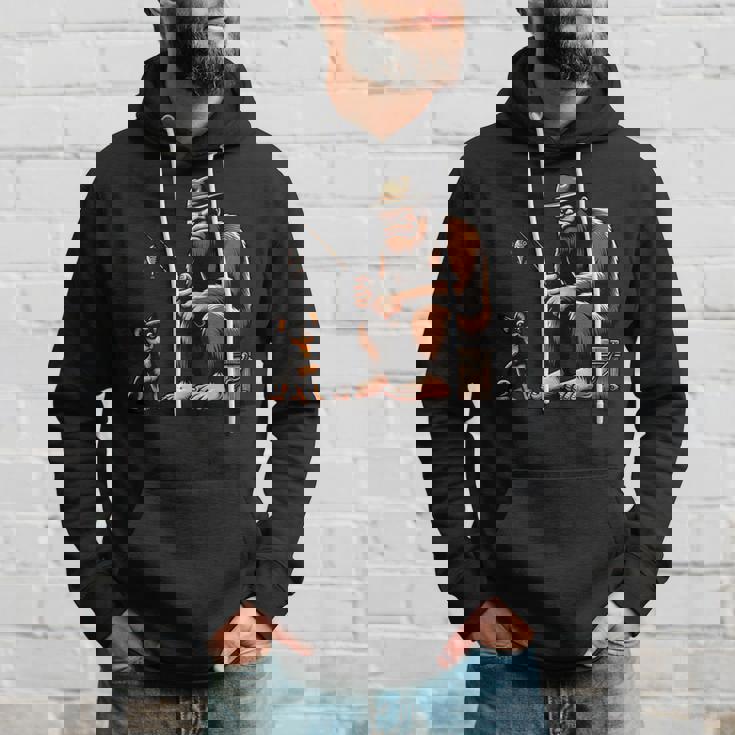 ミニチュア ピンシャー ビッグフット サスカッチ 犬 面白い 釣り パーカー 彼への贈り物