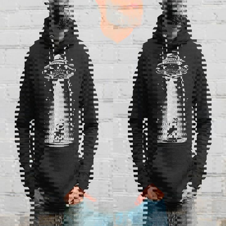 ミニチュアピンシャーママパパ犬-面白いエイリアンufo パーカー 彼への贈り物