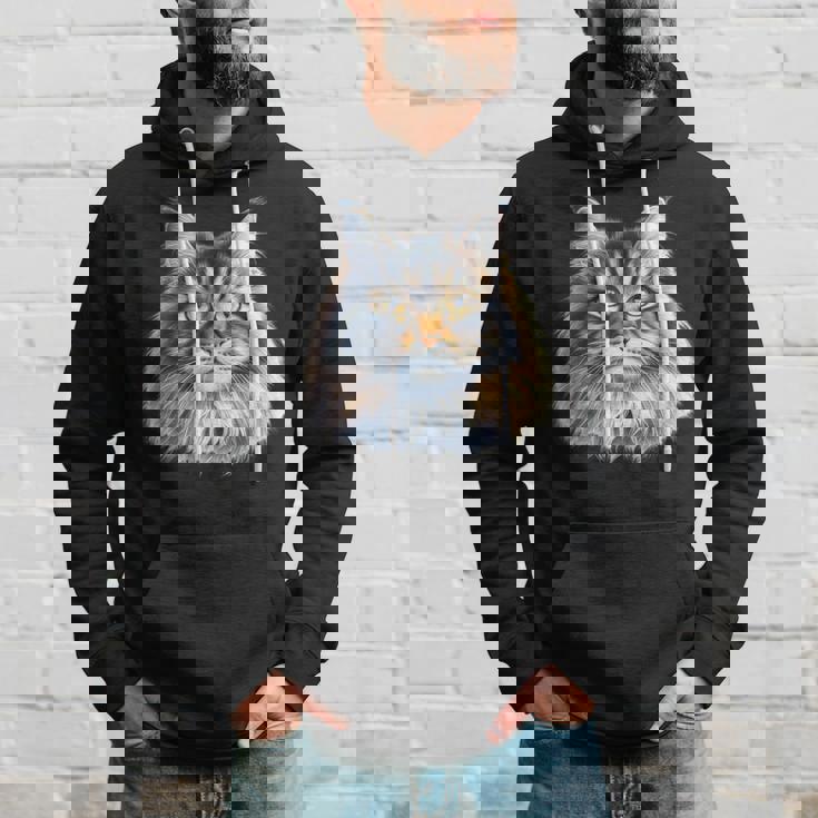 メインクーン 猫の肖像画 パーカー 彼への贈り物