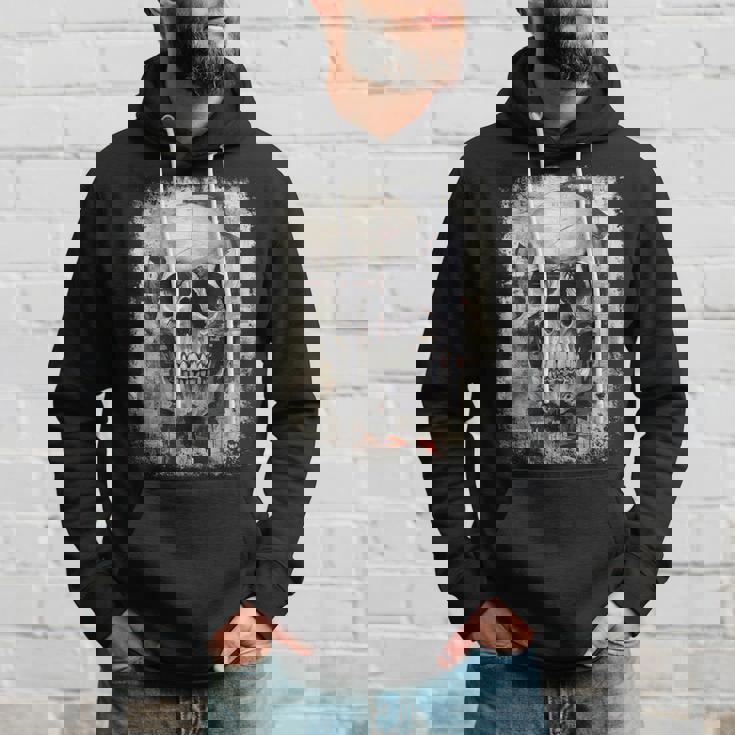 モダンなヒップホップ、レトロ、ヴィンテージ、エッジの効いた Y2k Hip Hop アーバン ストリートウェア、スカル パーカー 彼への贈り物