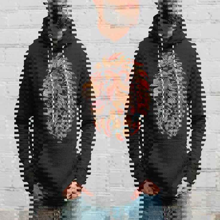 ライオン インディアン 部族 アート ネイティブアメリカン パーカー 彼への贈り物