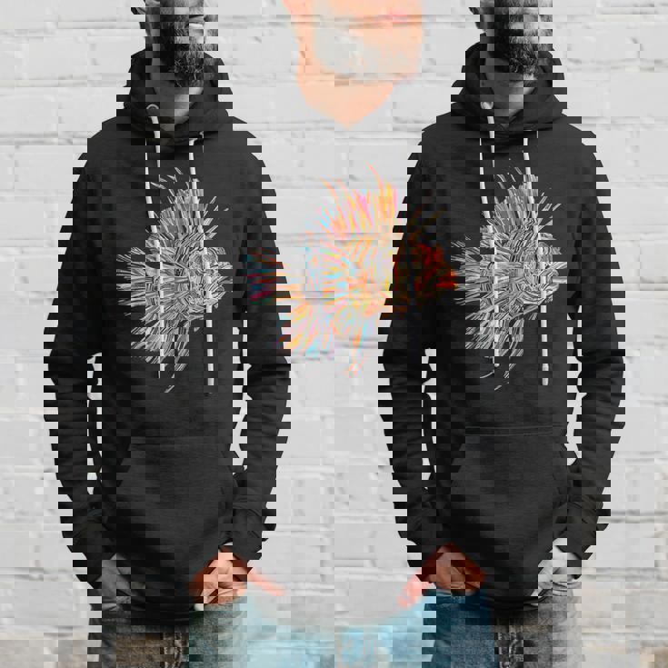 ライオンフィッシュ 動物 グラフィック アートワーク ライオンフィッシュ パーカー 彼への贈り物