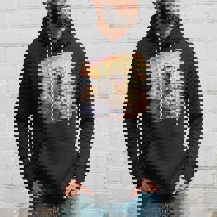 ラブラドールオンザビーチ、ラボ、犬、ラブラドール子犬 パーカー 彼への贈り物