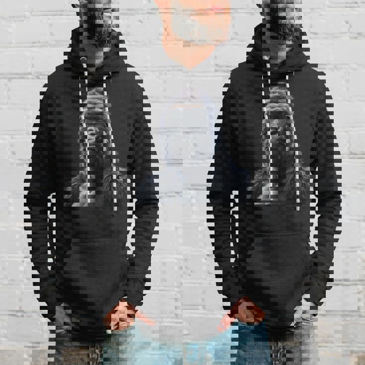 リアルなゴリラアートtシャツ、野生動物の霊長類の肖像画。 パーカー 彼への贈り物