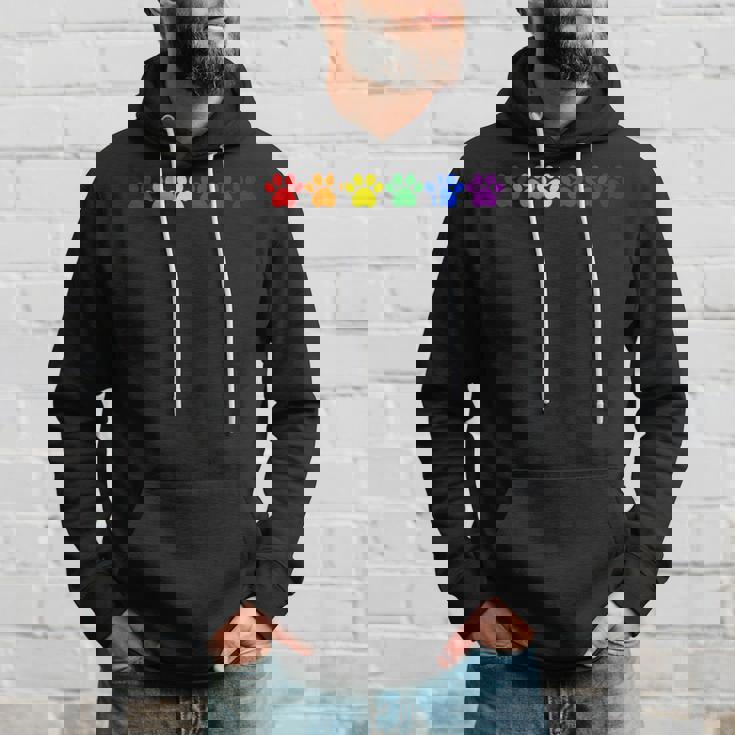 レインボー肉球 Lgbtq プライド ミニマル パーカー 彼への贈り物