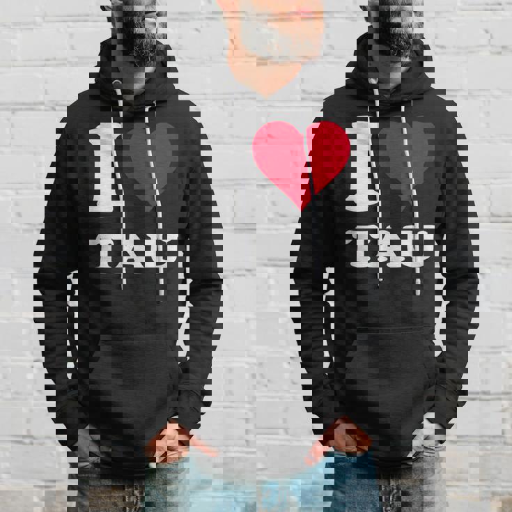 レッドハート I Love Tau パーカー 彼への贈り物