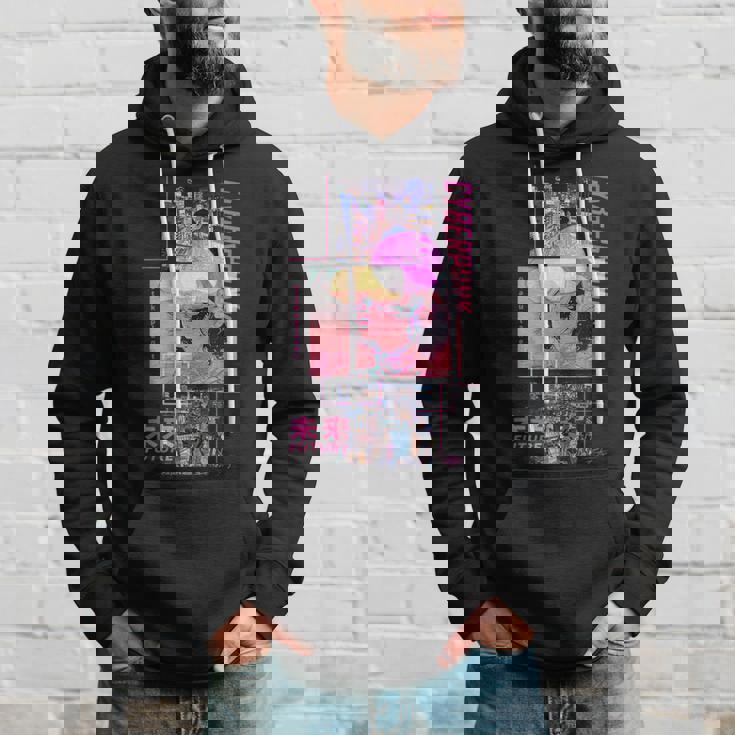 レトロなサイバーパンクヴェイパーウェーブ の 美学を取り入れた日本のサイバーパンクアニメ パーカー 彼への贈り物