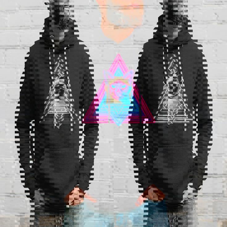 レトロな三角形のピラミッド猫のシャム猫 パーカー 彼への贈り物